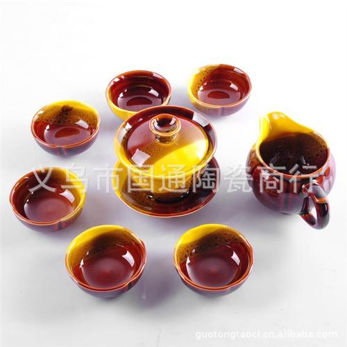 厂家供应 窑变茶具 高档礼品套装 陶瓷功夫茶具 婚庆礼品批发