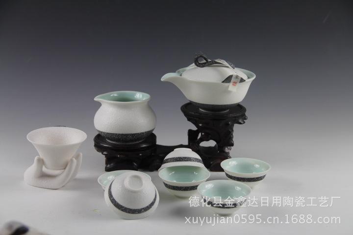 福建泉州供应批发陶瓷茶具 雪花釉茶具 高档10头装礼品雪花釉茶具茶叶